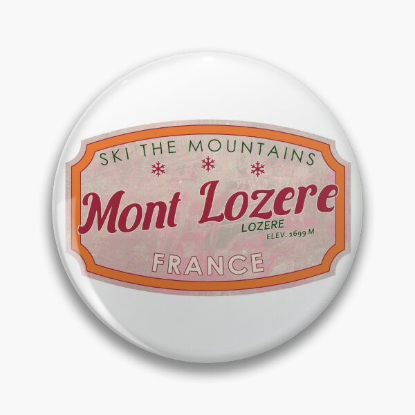 Item preview, Mont Lozère, France, Lozère, Vosges, Ski, textured skiing badge designed and sold by Wanderful-roads.