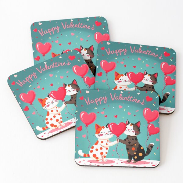 Item preview, Happy Valentine’s Cats – Heart Balloon Love designed and sold by meesub.