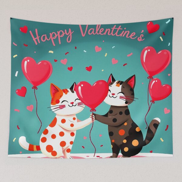 Item preview, Happy Valentine’s Cats – Heart Balloon Love designed and sold by meesub.