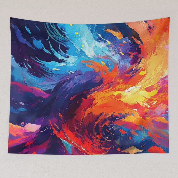 Item preview, Colorful Wallcovering Tapestry, duvet cover, throw blanket, shower curtain designed and sold by CharlottePlaceArt.