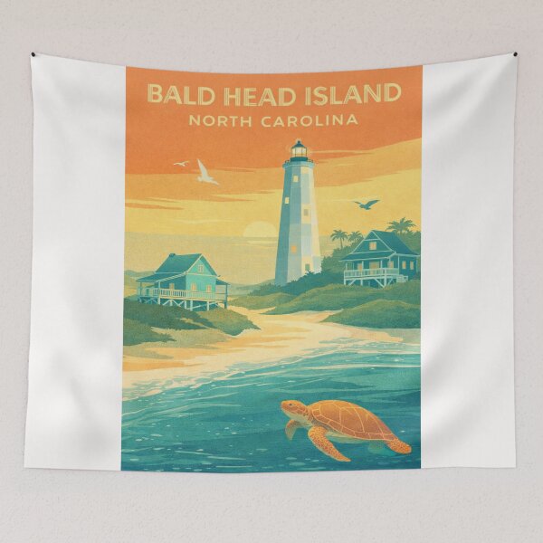 Item preview, Bald Head Island Sunset, Old Baldy and Cape Fear River designed and sold by Places On Earth.