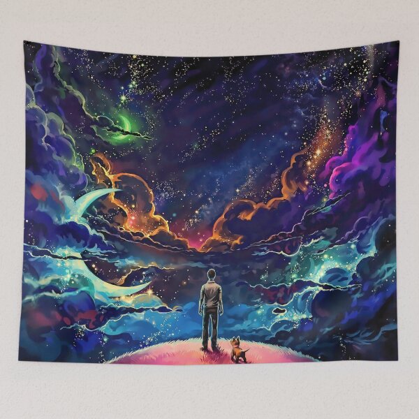 Item preview, Stargazing with My Best Friend - Cosmic Dream Art designed and sold by Midnight Nebula.