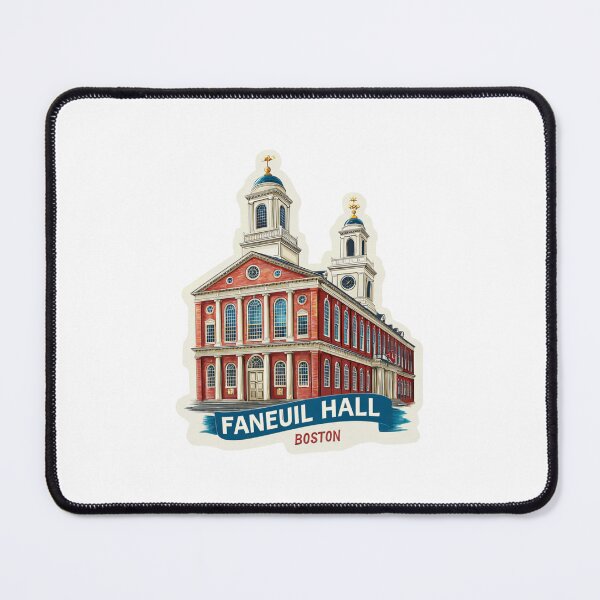 Item preview, Vintage Faneuil Hall Boston Travel Sticker Design - Historic Colonial Architecture Retro Poster Style Illustration designed and sold by Blurbean.