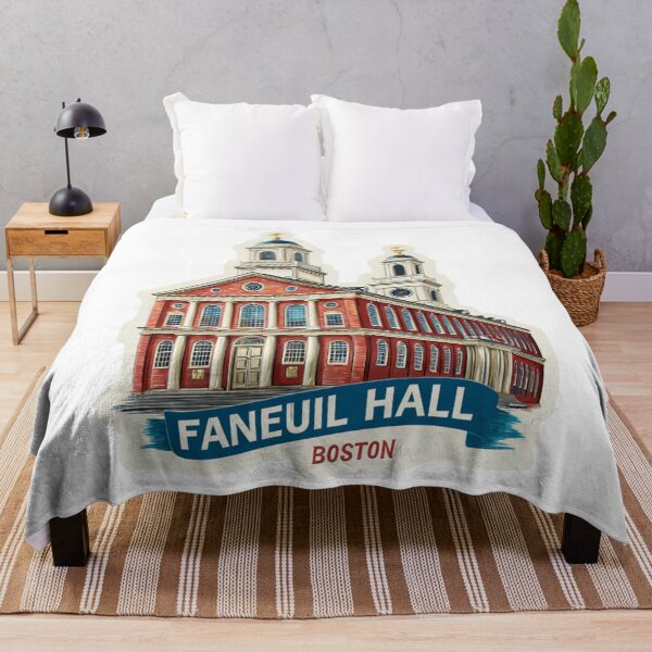 Item preview, Vintage Faneuil Hall Boston Travel Sticker Design - Historic Colonial Architecture Retro Poster Style Illustration designed and sold by Blurbean.