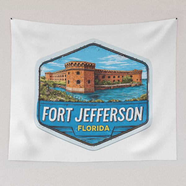 Item preview, Fort Jefferson Florida Vintage Travel Badge - Dry Tortugas National Park Historic Fortress   Retro Sticker Design designed and sold by Blurbean.