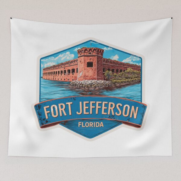 Item preview, Fort Jefferson Florida Travel Decal - Vintage Dry Tortugas Fortress Badge Retro Sticker designed and sold by Blurbean.