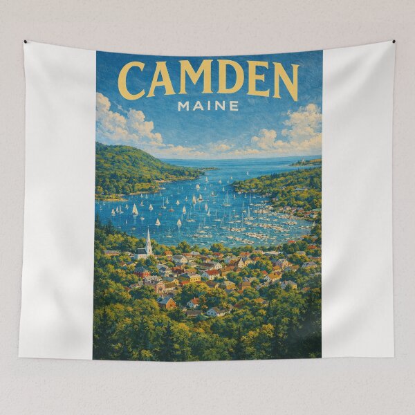 Item preview, Camden Harbor Overlook, Penobscot Bay and Camden Hills designed and sold by Places On Earth.