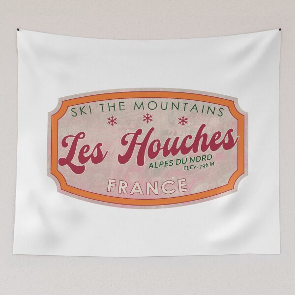 Item preview, Les Houches, France, Alpes du Nord, Ski, textured skiing badge designed and sold by Wanderful-roads.