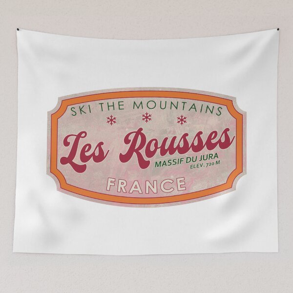 Item preview, Les Rousses, France, Massif du Jura, Ski, textured skiing badge designed and sold by Wanderful-roads.