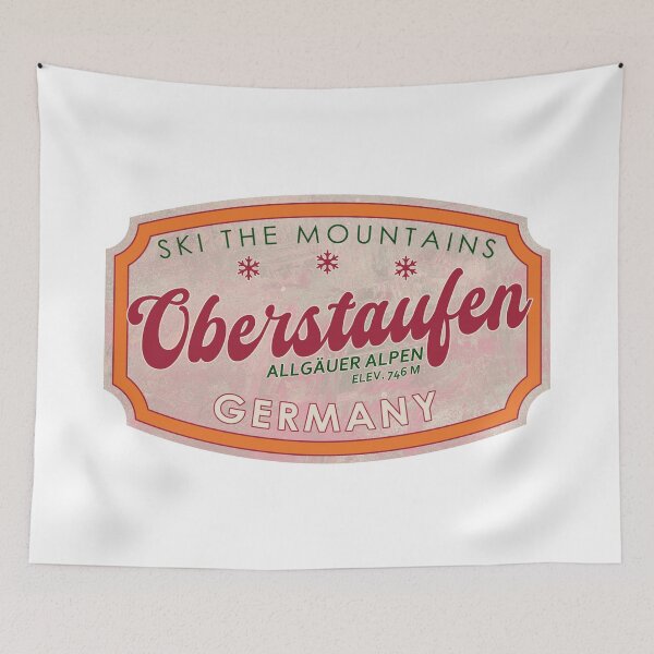 Artikelvorschau, Oberstaufen, Deutschland, Allgäuer Alpen, Ski, strukturiertes Skiabzeichen entworfen und verkauft von Wanderful-roads.
