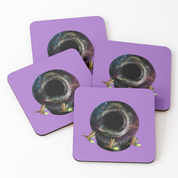 Item preview, Glowing Fireflies Around Cosmic Space Cupcake designed and sold by makyonokisai.