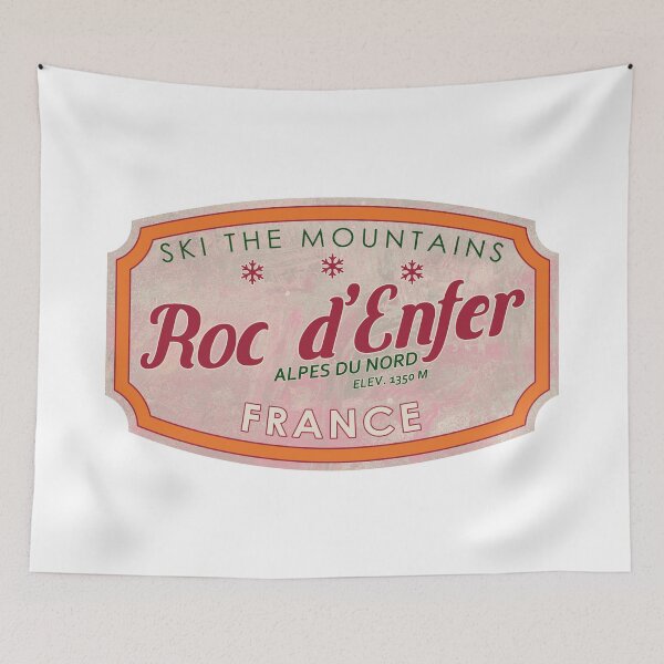 Item preview, Roc d’Enfer, France, Alpes du Nord, Ski, textured skiing badge designed and sold by Wanderful-roads.