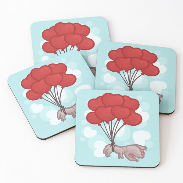 Item preview, Demodog Floating with Heart Balloons designed and sold by Khotekmei.