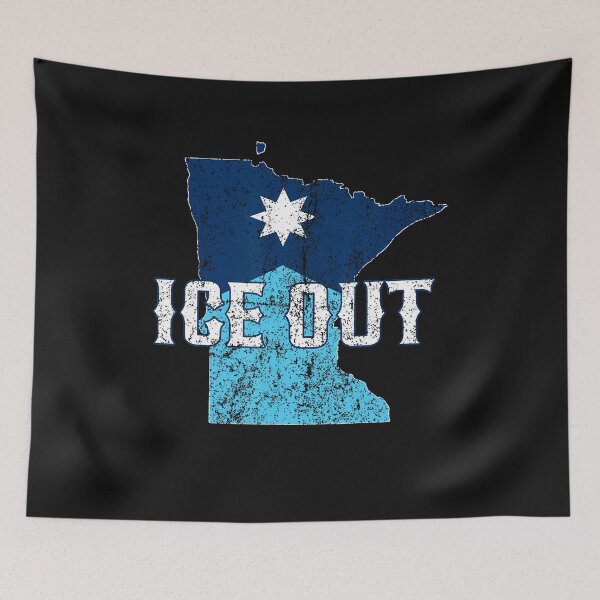 Item preview, Vintage Ice Out Of Mn Minnesota Flag And Map Distressed T-Shirt designed and sold by krotkrot.