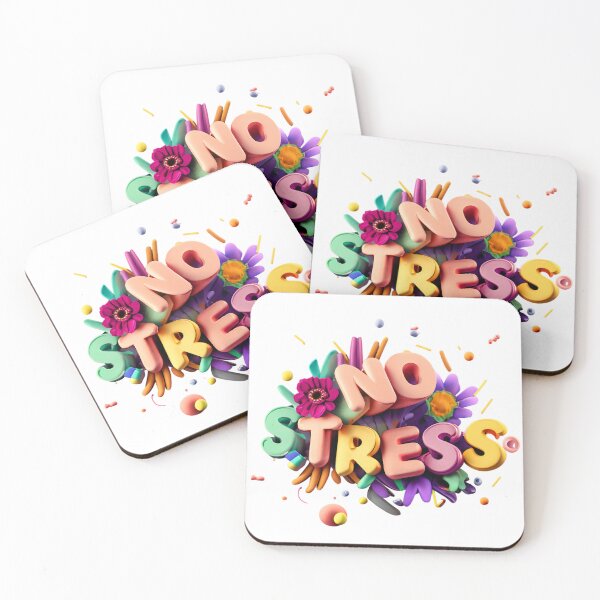 Item preview, No Stress Colorful 3D Typography Art – Positive Quote Abstract Design designed and sold by KRStyleClub.