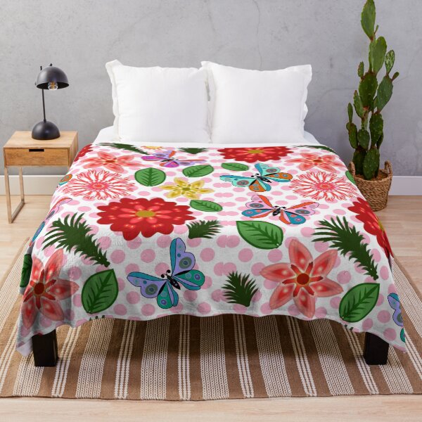 Item preview, Vibrant Spring Garden Medley Pattern: Modern Floral Butterfly Art designed and sold by HopeAndHustle.