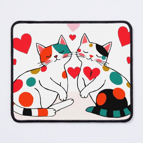 Item preview, Spotted Cat Duo – Whimsical Love & Hearts designed and sold by meesub.