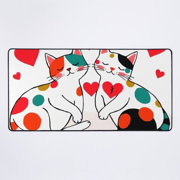 Item preview, Spotted Cat Duo – Whimsical Love & Hearts designed and sold by meesub.