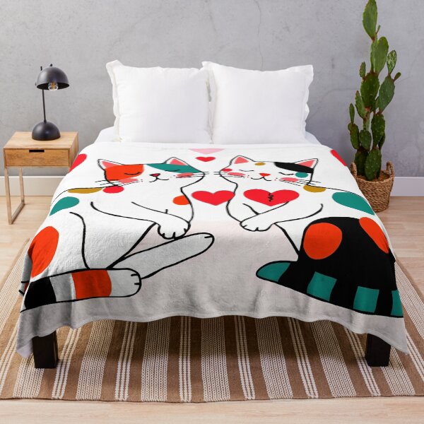 Item preview, Spotted Cat Duo – Whimsical Love & Hearts designed and sold by meesub.