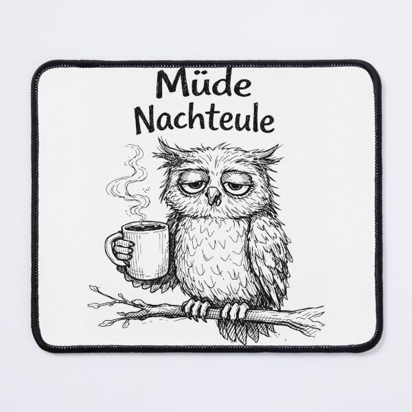 Item preview, Tired Night Owl – Funny Coffee Owl Illustration designed and sold by Art by M.H..