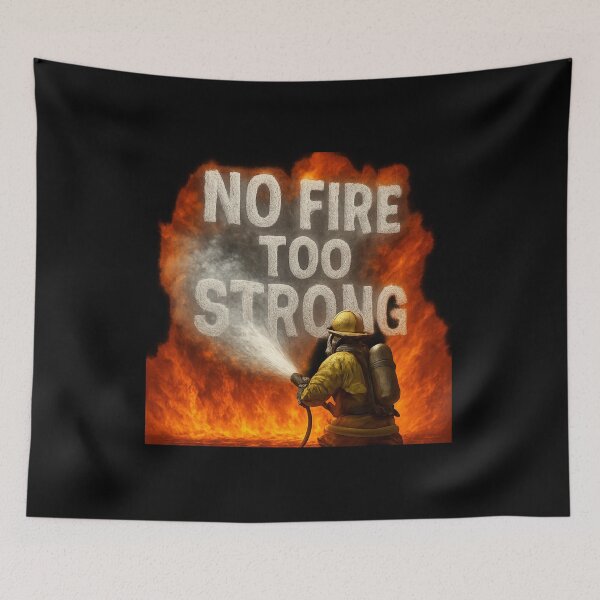 Item preview, No Fire Too Strong - Heroic Firefighter vs Inferno designed and sold by MKreative Studio.