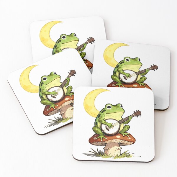 Item preview, Goblincore Banjo Frog on Mushroom - Whimsical Cottagecore Moon Aesthetic designed and sold by AnimalAirtistry.