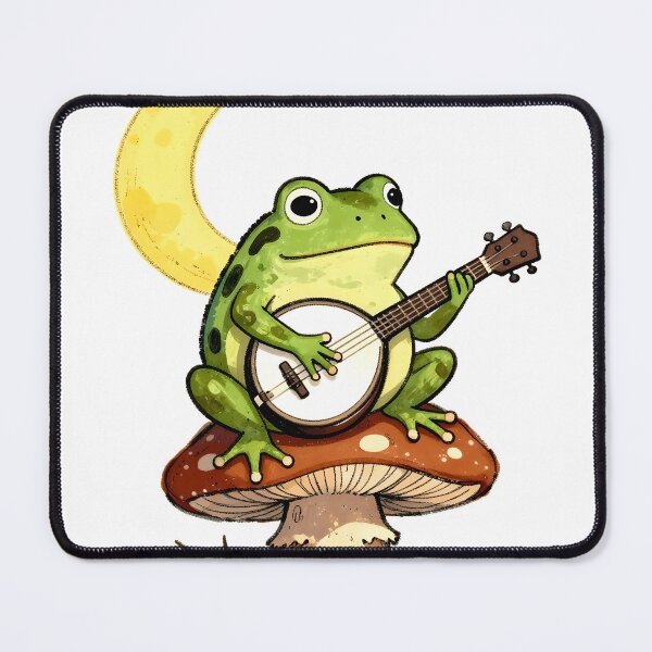 Item preview, Goblincore Banjo Frog on Mushroom - Whimsical Cottagecore Moon Aesthetic designed and sold by AnimalAirtistry.