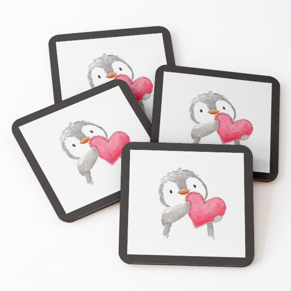 Item preview, Penguins Hug Red Heart Artwork  designed and sold by NivyasArtistry.