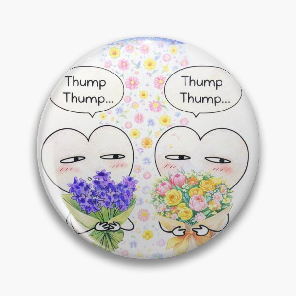Item preview, Thump Thump Love Shower – Cute Heart Characters with Flowers designed and sold by EmmaGreen25.