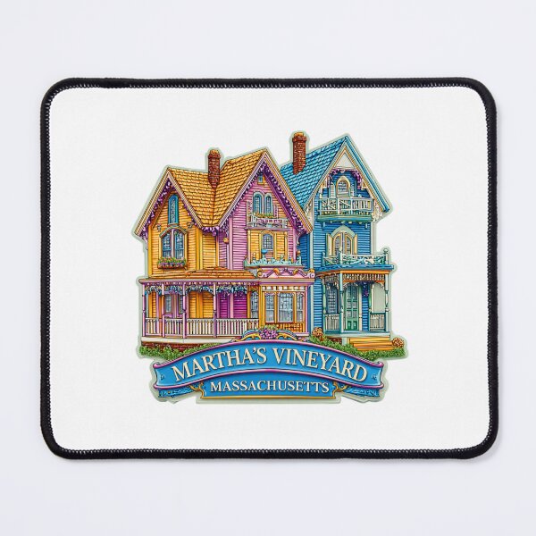 Item preview, Martha's Vineyard Victorian Cottages Vintage Travel Sticker - Colorful Gingerbread Houses Massachusetts Island Design designed and sold by Blurbean.