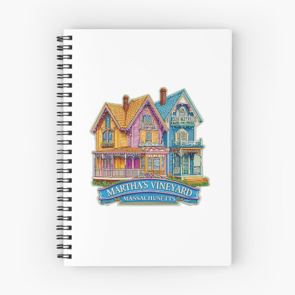 Item preview, Martha's Vineyard Victorian Cottages Vintage Travel Sticker - Colorful Gingerbread Houses   Massachusetts Island Design designed and sold by Blurbean.