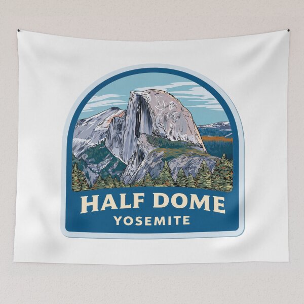 Item preview, Half Dome Yosemite Travel Decal - Enhanced Vintage Sierra Nevada National Park California Mountain Sticker designed and sold by Blurbean.