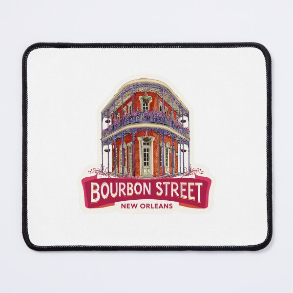 Item preview, Bourbon Street New Orleans Vintage Travel Sticker - French Quarter Architecture Cast Iron   Balconies Louisiana Design designed and sold by Blurbean.