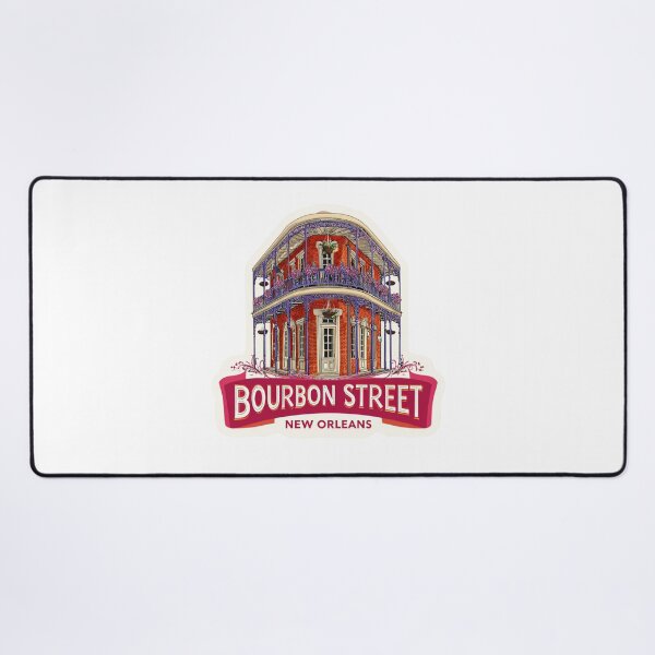 Item preview, Bourbon Street New Orleans Vintage Travel Sticker - French Quarter Architecture Cast Iron Balconies Louisiana Design designed and sold by Blurbean.