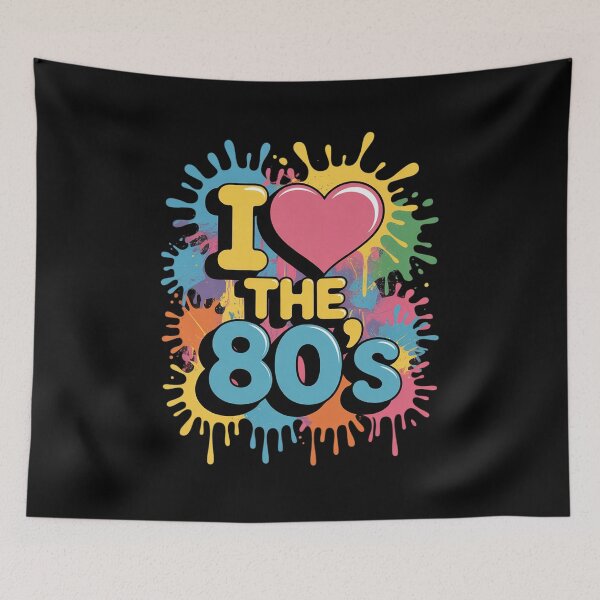 Item preview, I Love the 80's Colorful Splash Old School Fun designed and sold by angolinnArt.