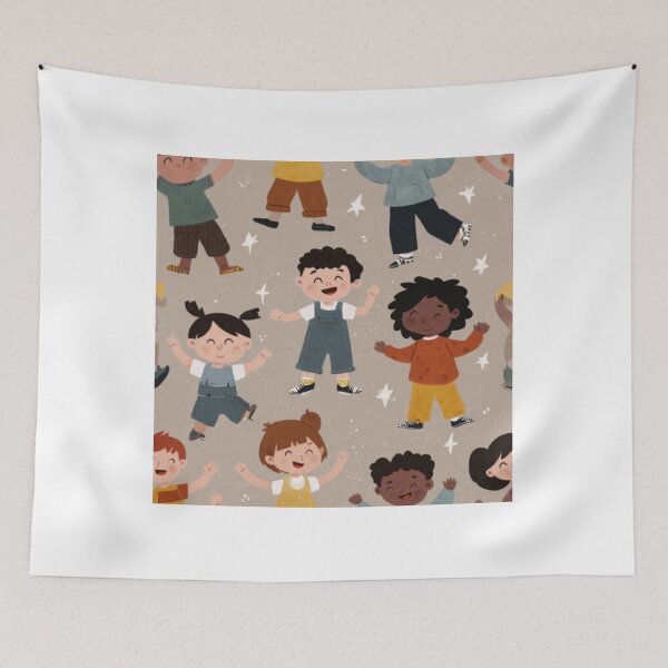 Item preview, Positive multiculture kids pattern for kids designed and sold by SmileshareShop.