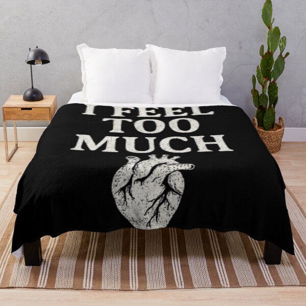Item preview, I Feel Too Much Emotional Heart Illustration With Raw Typography designed and sold by ViursArtsStore.