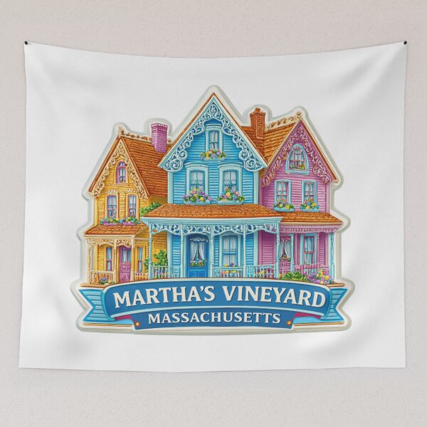 Item preview, Martha's Vineyard Gingerbread Houses Alternative Design - Victorian Cottages Oak Bluffs   Massachusetts Island Architecture designed and sold by Blurbean.