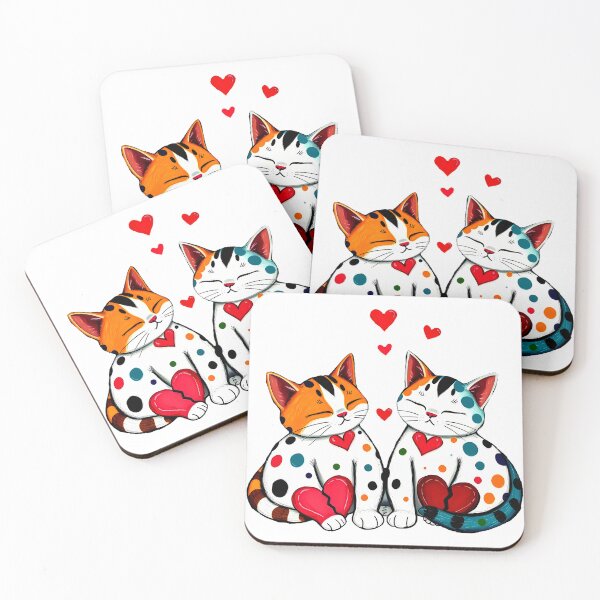 Item preview, Broken Heart Cats – Whimsical Love Connection designed and sold by meesub.