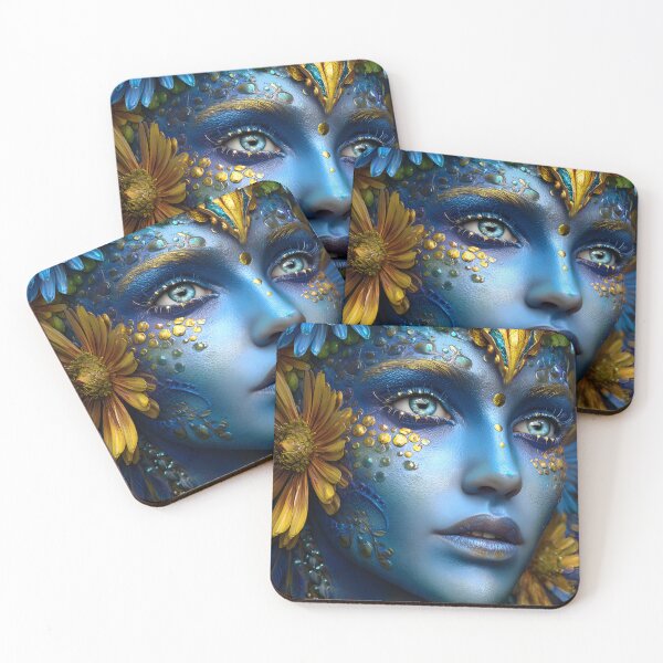 Item preview, Stunning Blue Nature Fantasy Art with Floral Elements designed and sold by Artessie.