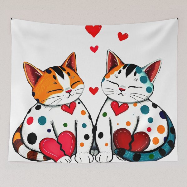 Item preview, Broken Heart Cats – Whimsical Love Connection designed and sold by meesub.
