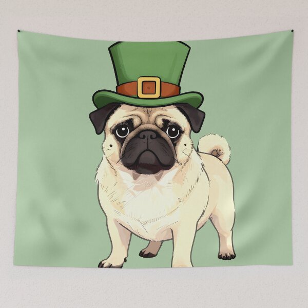 Item preview, Lucky St. Paddy's Pug Leprechaun Art designed and sold by AnimalAirtistry.