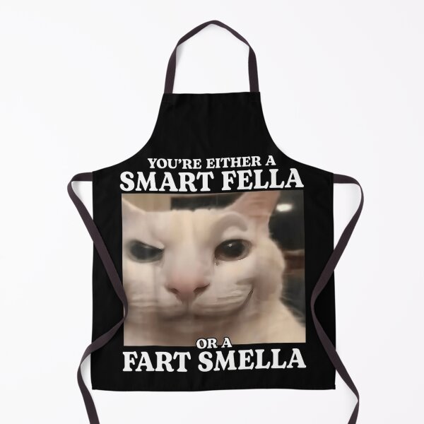 Item preview, You're Either a Smart Fella or a Fart Smella Funny Cat Meme T-Shirt designed and sold by VillociShop.
