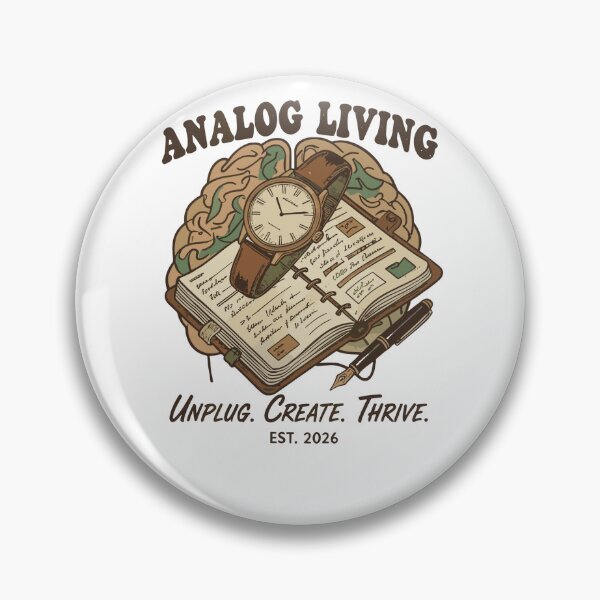 Item preview, Analog Living Vintage EDC Graphic - Unplug Create Thrive designed and sold by Evaevonechi.