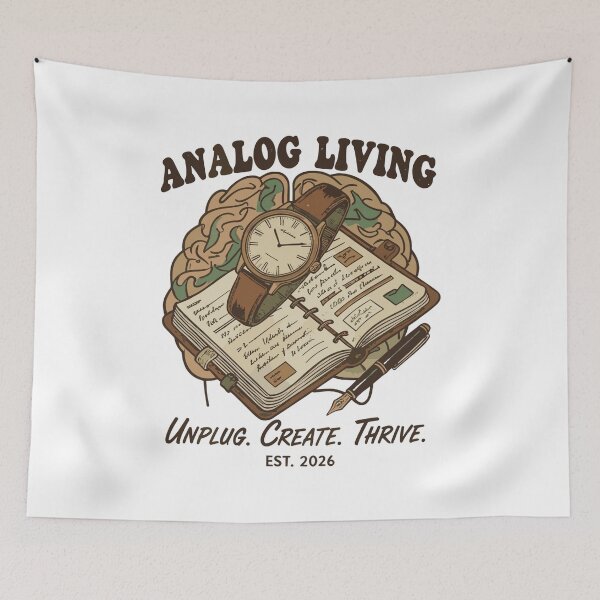 Item preview, Analog Living Vintage EDC Graphic - Unplug Create Thrive designed and sold by Evaevonechi.