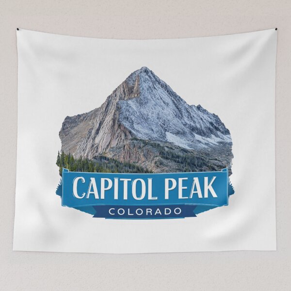 Item preview, Capitol Peak Colorado Mountain Vintage Sticker - 14er Alpine Climbing Retro National Forest   Wilderness Design designed and sold by Blurbean.