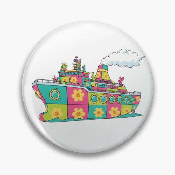 Item preview, Colorful Psychedelic Flower Boat Illustration designed and sold by octozap.