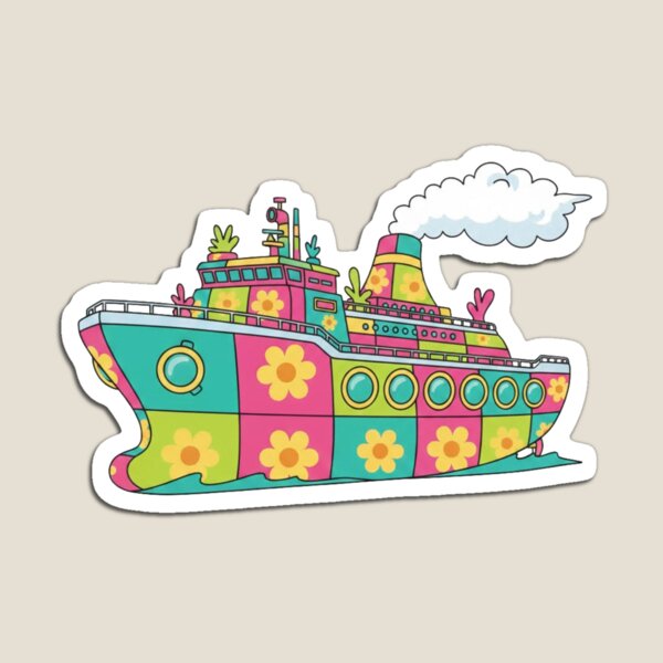 Item preview, Colorful Psychedelic Flower Boat Illustration designed and sold by octozap.