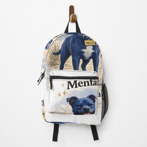 Item preview, Mentally Resting Blue Staffy Dogs Beach Illustration designed and sold by TheNyneShop.