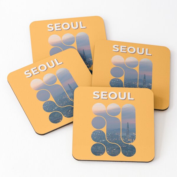 Item preview, Seoul at Dusk – Modern Cityscape Graphic Design designed and sold by mycreastyle.